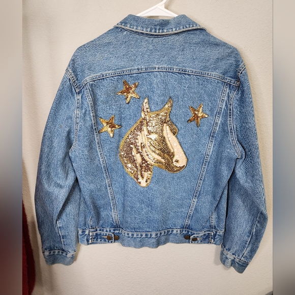 Guess Jackets & Blazers - Vintage Guess Jacket with western horse and star sequin embellishment size large